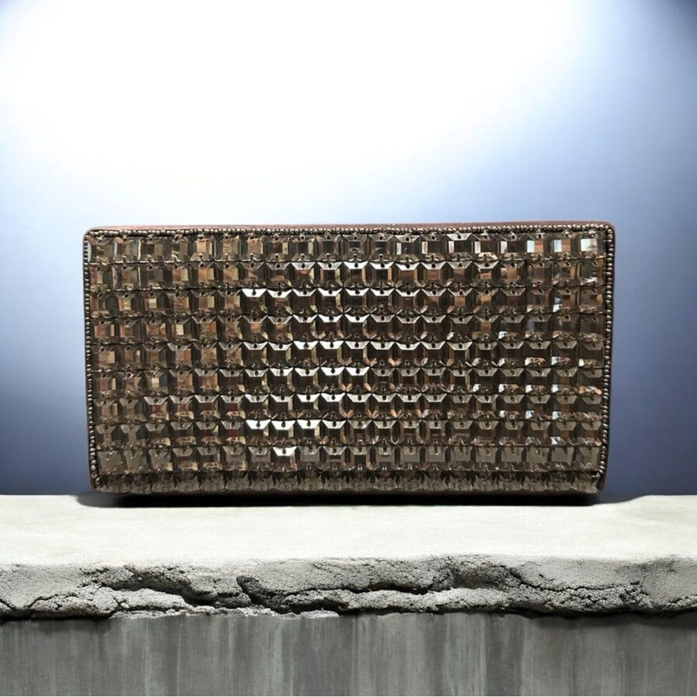 SANTI Beaded Rectangle Elegant Evening Bag Clutch